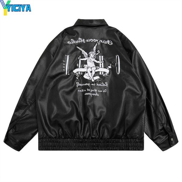 yiciya embroidery pu leather jackets 2023 autumn and winter man high street loose casual hip hop, Black;brown
yiciya embroidery pu leather jackets 2023 autumn and winter man high street loose casual hip hop, Black;brown