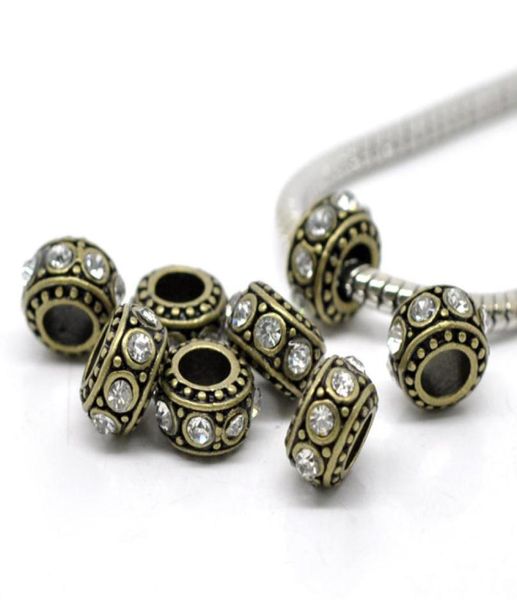 whole10 bronze tone clear rhinestone european spacer beads 11x58mm over 120 express4403766, Silver
whole10 bronze tone clear rhinestone european spacer beads 11x58mm over 120 express4403766, Silver