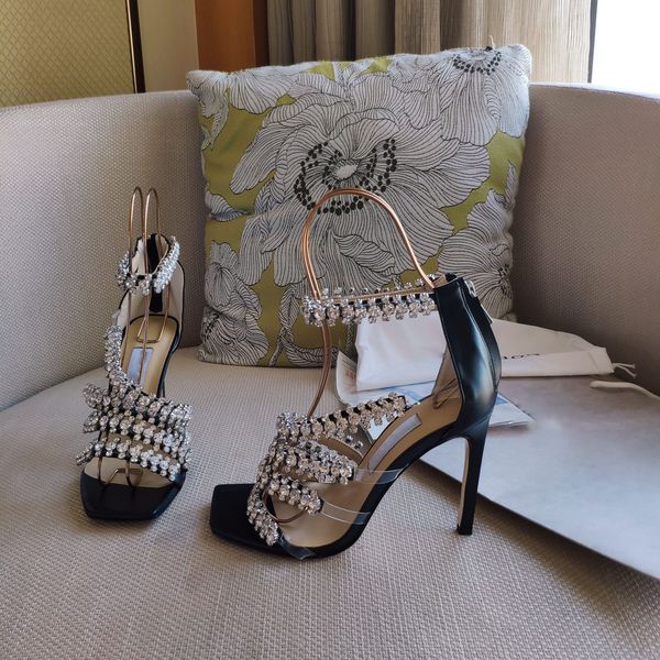 crystal high heel sandals luxury crystal women's shoes square toe peep-toe sandals party style designer factory shoebox, Black
crystal high heel sandals luxury crystal women's shoes square toe peep-toe sandals party style designer factory shoebox, Black