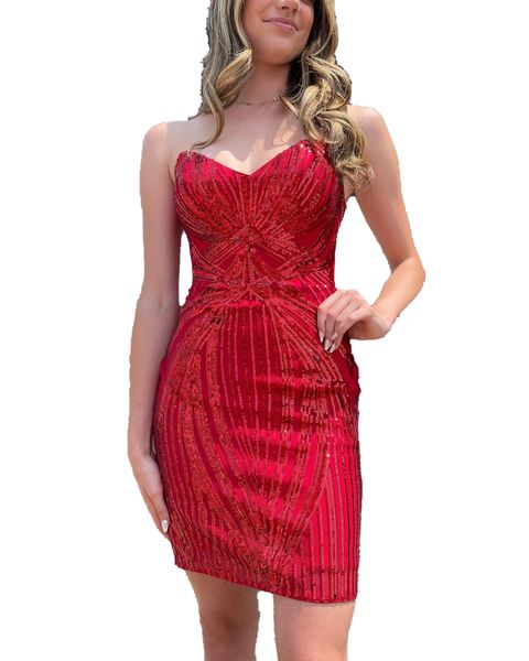 strapless sequin homecoming dress 2k23 embellished fitted lady formal cocktail party gown club night out graduation hoco gala nye interview, Red
strapless sequin homecoming dress 2k23 embellished fitted lady formal cocktail party gown club night out graduation hoco gala nye interview, Red