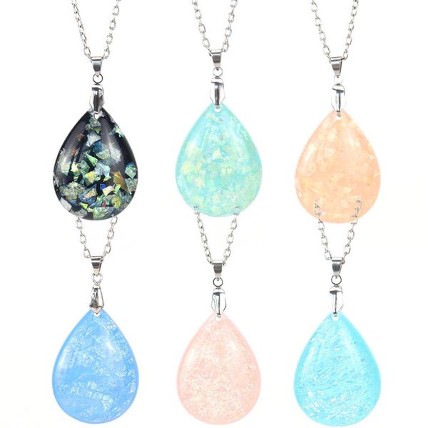 colorful corrugated shell slices water drop-shaped resin necklace for women girls bohemia simple geometric necklace jewelry gift, Silver
colorful corrugated shell slices water drop-shaped resin necklace for women girls bohemia simple geometric necklace jewelry gift, Silver