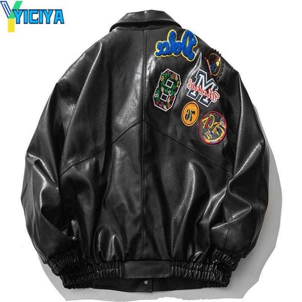 yiciya men's jackets male oversize streetwear pockets clothes men autumn black soft leather jacket solid color badge patch pu, Black;brown
yiciya men's jackets male oversize streetwear pockets clothes men autumn black soft leather jacket solid color badge patch pu, Black;brown