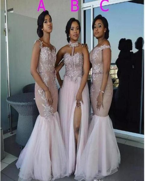 african mermaid bridesmaid dresses long mixed style appliques off shoulder wedding guest wear split side maid of honor gowns prom 3471747, White;pink
african mermaid bridesmaid dresses long mixed style appliques off shoulder wedding guest wear split side maid of honor gowns prom 3471747, White;pink