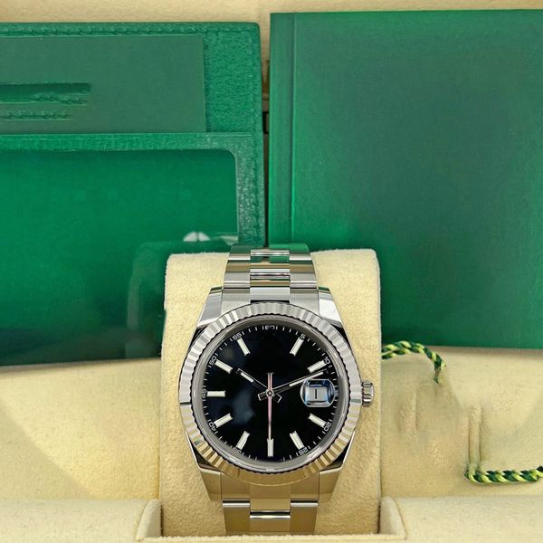 new watch strap luxury wristwatch 41mm bright black dial 126334 bracelet movement 904l automatic mens bracelet waterproof men's watches, Slivery;brown
new watch strap luxury wristwatch 41mm bright black dial 126334 bracelet movement 904l automatic mens bracelet waterproof men's watches, Slivery;brown