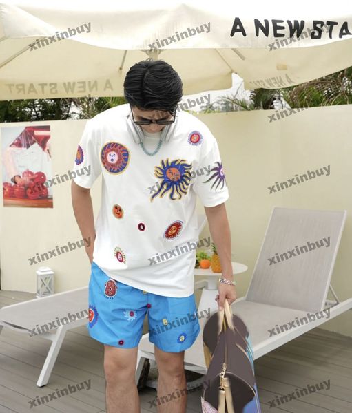 xinxinbuy men designer tee t shirt 23ss face sun fish embroidery short sleeve cotton women white black xs-2xl, Black;brown
xinxinbuy men designer tee t shirt 23ss face sun fish embroidery short sleeve cotton women white black xs-2xl, Black;brown