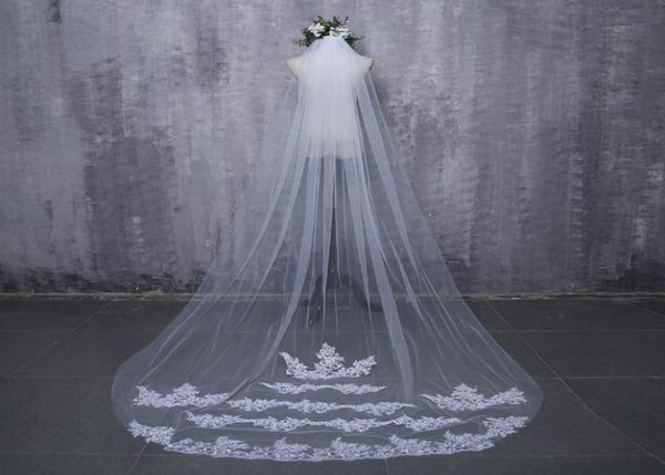 2019 bride veils white applique tulle 3 meters veu de noiva long wedding bridal accessories lace veil2692367, Black
2019 bride veils white applique tulle 3 meters veu de noiva long wedding bridal accessories lace veil2692367, Black