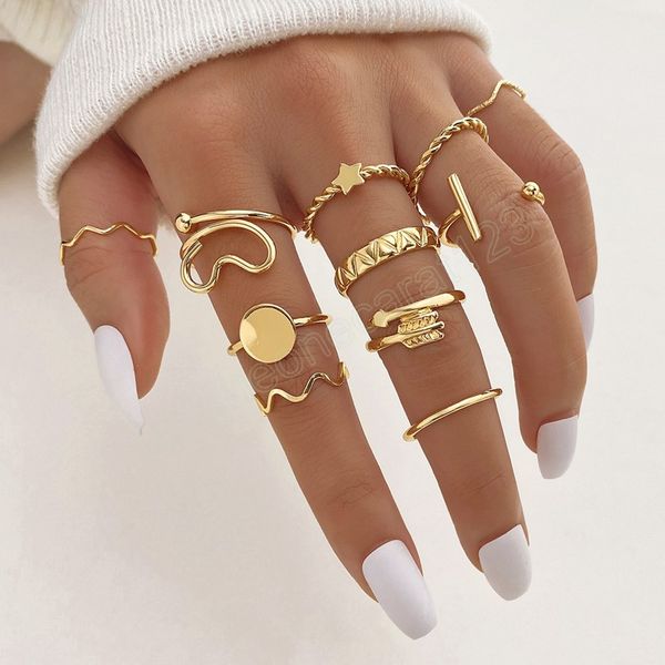 gold color arrow star circle rings set vintage punk finger ring for women fashion jewelry party gift, Silver
gold color arrow star circle rings set vintage punk finger ring for women fashion jewelry party gift, Silver