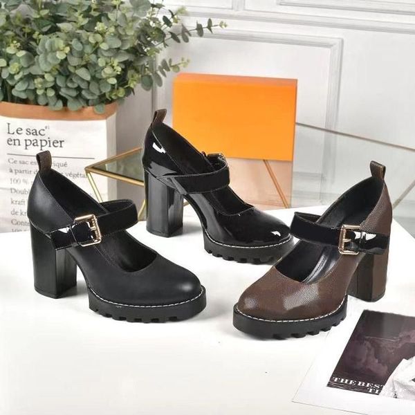 thick heel dress shoes fashion designer leather lady cowhide round head metal belt buckle women shoes letter high heeled boat shoe large siz, Black
thick heel dress shoes fashion designer leather lady cowhide round head metal belt buckle women shoes letter high heeled boat shoe large siz, Black