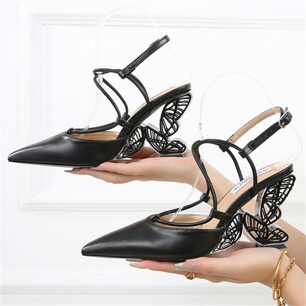 butterfly heel women pumps pointed to strange high heels gladiator sandals slingback leather stiletto prom dress wedge shoes, Black
butterfly heel women pumps pointed to strange high heels gladiator sandals slingback leather stiletto prom dress wedge shoes, Black
