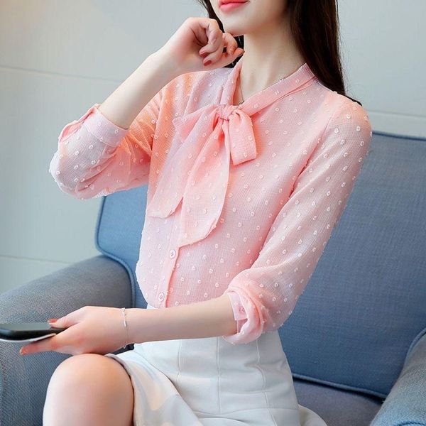 polos new loose fashion chiffon bottoming shirt women's solid color long sleeve bow tie korean top, White
polos new loose fashion chiffon bottoming shirt women's solid color long sleeve bow tie korean top, White