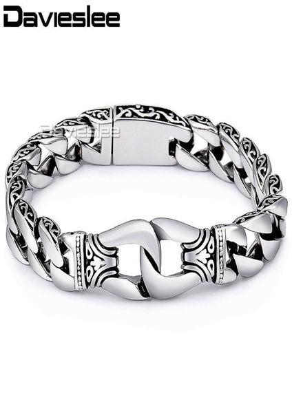 davieslee mens bracelet chain 316l stainless steel punk bracelets for men curved silver color curb chains cuban link 15mm lhb10 j13277043, Golden;silver
davieslee mens bracelet chain 316l stainless steel punk bracelets for men curved silver color curb chains cuban link 15mm lhb10 j13277043, Golden;silver