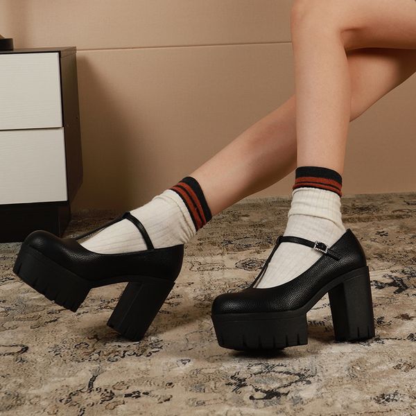 women single shoes summer block pu leather super high heels chunky platform waterproof comfortable ladies casual shoes autumn, Black
women single shoes summer block pu leather super high heels chunky platform waterproof comfortable ladies casual shoes autumn, Black