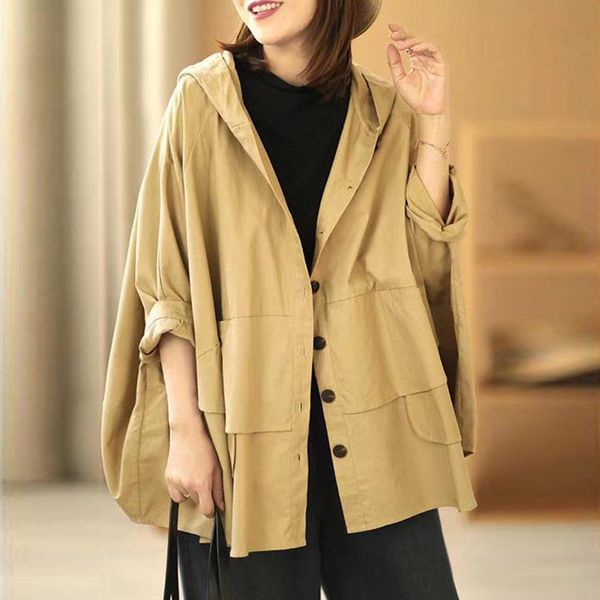 raincoats johnature women hooded trench coat cotton solid color long sleeve pocket loose casual coats 2023 autumn winter new sweet clothes, Black
raincoats johnature women hooded trench coat cotton solid color long sleeve pocket loose casual coats 2023 autumn winter new sweet clothes, Black