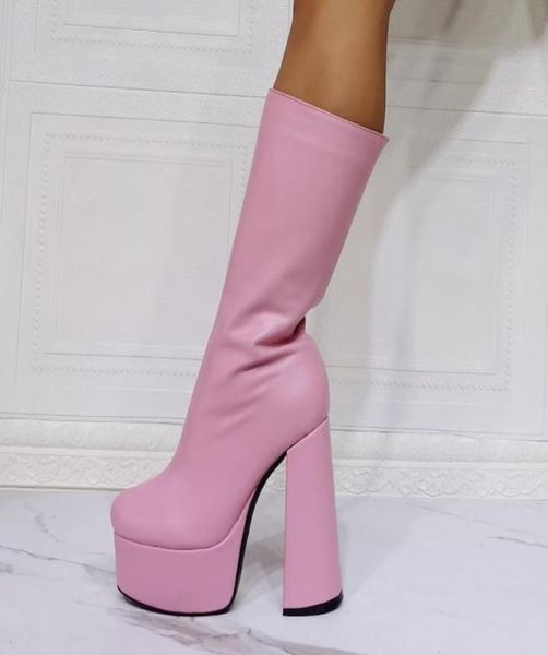 plain gothic booties black pink strech leather midcalf boots female autumn zipper 15cm block chunky high heels platform shoe2692241
plain gothic booties black pink strech leather midcalf boots female autumn zipper 15cm block chunky high heels platform shoe2692241
