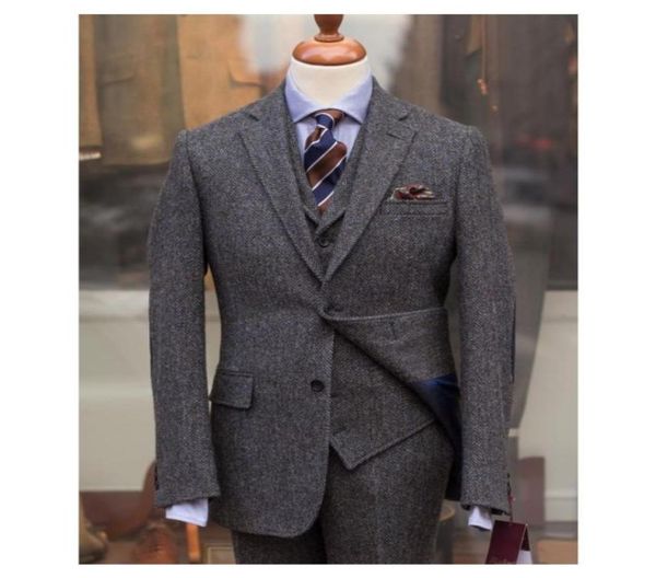 wool men suits slim fit harringbone wedding groom tuxedos 3 pieces jacketpantsvesttie bridegroom suits man prom wear bla1994140, Black;gray
wool men suits slim fit harringbone wedding groom tuxedos 3 pieces jacketpantsvesttie bridegroom suits man prom wear bla1994140, Black;gray
