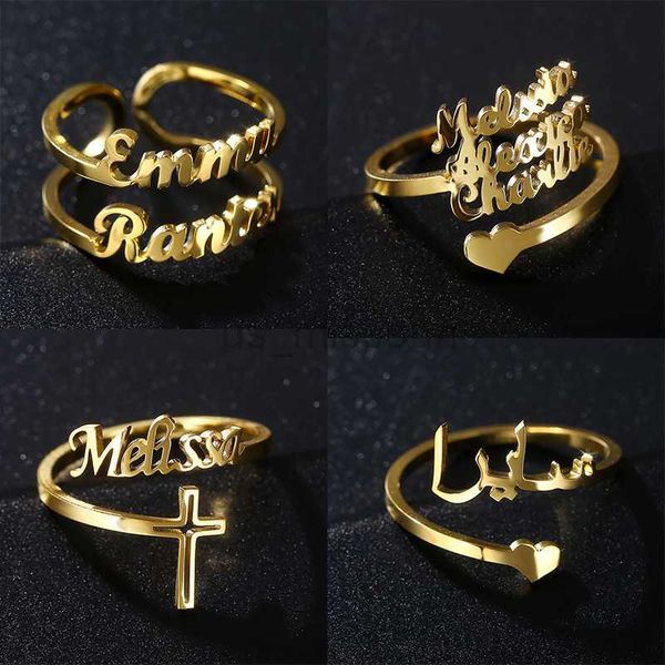 band rings custom double name rings for women personalized customized ring charm couples gold stainless steel jewelry wedding gifts j230531, Silver
band rings custom double name rings for women personalized customized ring charm couples gold stainless steel jewelry wedding gifts j230531, Silver