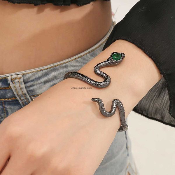 designer luxury belgary brand new diamond inlaid snake shaped open ins dark wind hip hop trendy bracelet, Black
designer luxury belgary brand new diamond inlaid snake shaped open ins dark wind hip hop trendy bracelet, Black