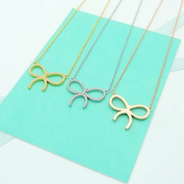 european and american famous brand women's bow necklaces, luxurious diamond pendants, girls' valentine's day gifts, classic j, Silver
european and american famous brand women's bow necklaces, luxurious diamond pendants, girls' valentine's day gifts, classic j, Silver
