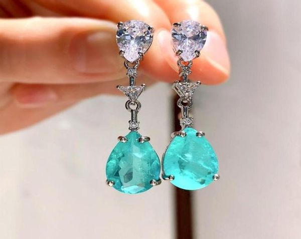 dangle chandelier luxury water drop earrings for women blue paraiba tourmaline crystal hanging elegant party pink zircon fashion8910177, Silver
dangle chandelier luxury water drop earrings for women blue paraiba tourmaline crystal hanging elegant party pink zircon fashion8910177, Silver