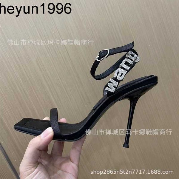 2023 summer new aw rhinestone letter high slim heels square open toe stripe roman sandals female, Black
2023 summer new aw rhinestone letter high slim heels square open toe stripe roman sandals female, Black