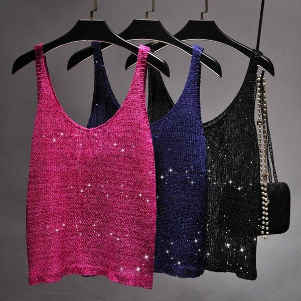 tanks 2020 8color v neck bling bling sequined knitted tanks women glod shiny camis women shiny sequins knitted vest camisole, Black;white
tanks 2020 8color v neck bling bling sequined knitted tanks women glod shiny camis women shiny sequins knitted vest camisole, Black;white