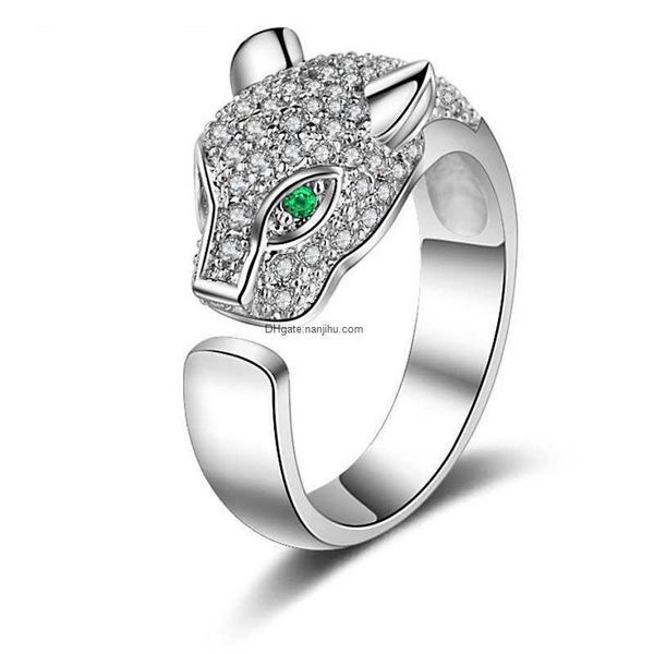 designer luxury cait brand tier unique leopard head fashion full diamond open ring, Silver
designer luxury cait brand tier unique leopard head fashion full diamond open ring, Silver