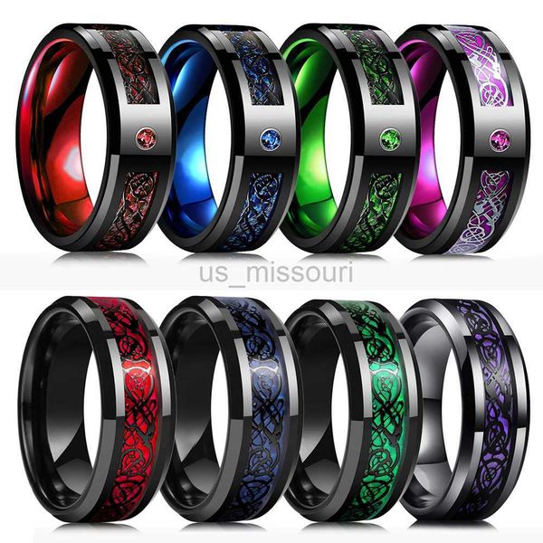 band rings fashion men's 8mm black tungsten wedding celtic dragon rings inlaid blue zircon stainless steel red carbon fibre ring for me, Silver
band rings fashion men's 8mm black tungsten wedding celtic dragon rings inlaid blue zircon stainless steel red carbon fibre ring for me, Silver