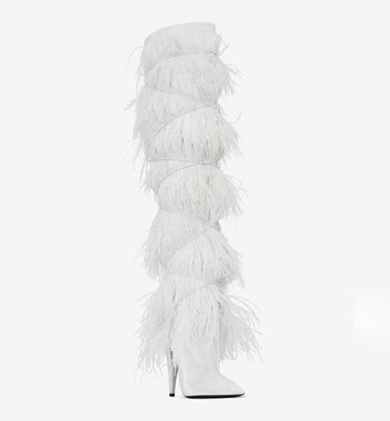 boots custom made fether winter over the knee high heel runway women shoes warm rivet bird feather fashon party 10 cm8211573, Black
boots custom made fether winter over the knee high heel runway women shoes warm rivet bird feather fashon party 10 cm8211573, Black