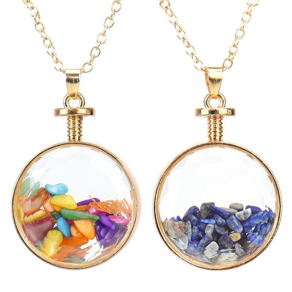 colorful natural crushed stone wishing bottle pendant necklace for women girls gold color round-shaped pendant necklace gifts, Silver
colorful natural crushed stone wishing bottle pendant necklace for women girls gold color round-shaped pendant necklace gifts, Silver