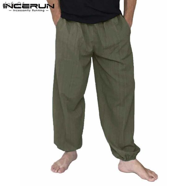 men's pants incerun men harem pants elastic waist cotton loose long trousers men solid wide legs baggy vintage joggers pants male s-5xl, Black
men's pants incerun men harem pants elastic waist cotton loose long trousers men solid wide legs baggy vintage joggers pants male s-5xl, Black