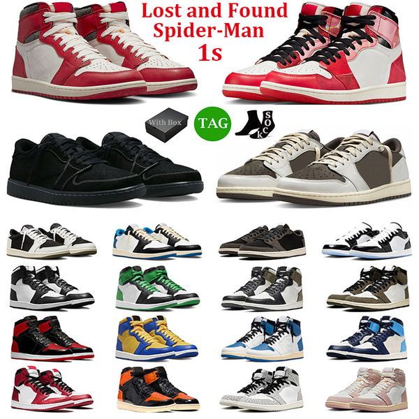 with box spider-verse 1s basketball shoes men women 1 low olive black phantom reverse mocha lost found lucky green white cement mens trainer 
with box spider-verse 1s basketball shoes men women 1 low olive black phantom reverse mocha lost found lucky green white cement mens trainer