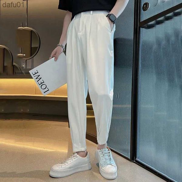 men's pants spring summer casual suit pants men harlan pants korea ninth pants fashion solid simple wild vintage loose trousers male 20, Black
men's pants spring summer casual suit pants men harlan pants korea ninth pants fashion solid simple wild vintage loose trousers male 20, Black