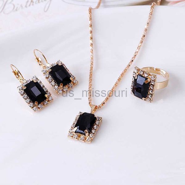 band rings 2022 new crystal jewelry wedding jewelry set black zircon dangle earrings and necklace ring 3 piece set women trendy accessories, Silver
band rings 2022 new crystal jewelry wedding jewelry set black zircon dangle earrings and necklace ring 3 piece set women trendy accessories, Silver