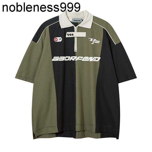 american street niche contrasting polo with reverse collar t-shirt men's trendy brand loose fitting summer short sleeved shirt, White;black
american street niche contrasting polo with reverse collar t-shirt men's trendy brand loose fitting summer short sleeved shirt, White;black