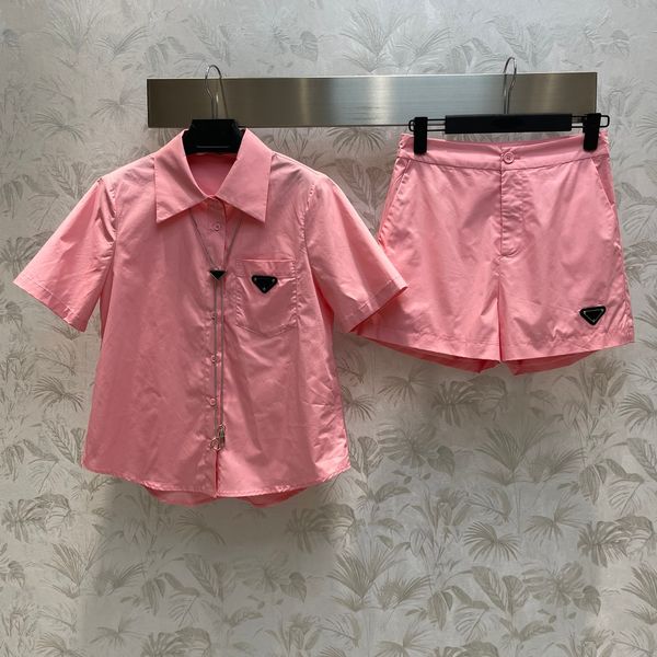 2023 summer two piece pants women designer luxury pink color short sleeve shirt and shorts set szfp29109 casual fashion leisure street wear, White
2023 summer two piece pants women designer luxury pink color short sleeve shirt and shorts set szfp29109 casual fashion leisure street wear, White