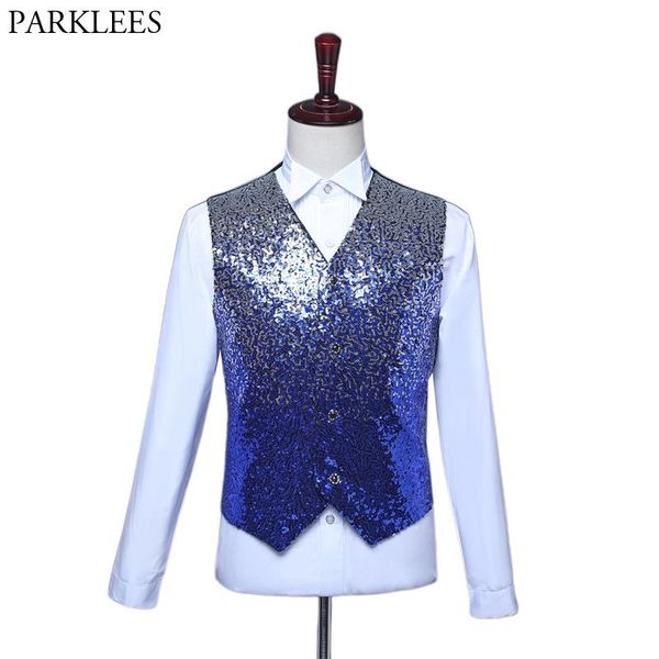 blazers mens royal blue sequin vest slim fit v neck male shiny paillette glitter waistcoat luxurious wedding groom dj singers costumes, White;black
blazers mens royal blue sequin vest slim fit v neck male shiny paillette glitter waistcoat luxurious wedding groom dj singers costumes, White;black
