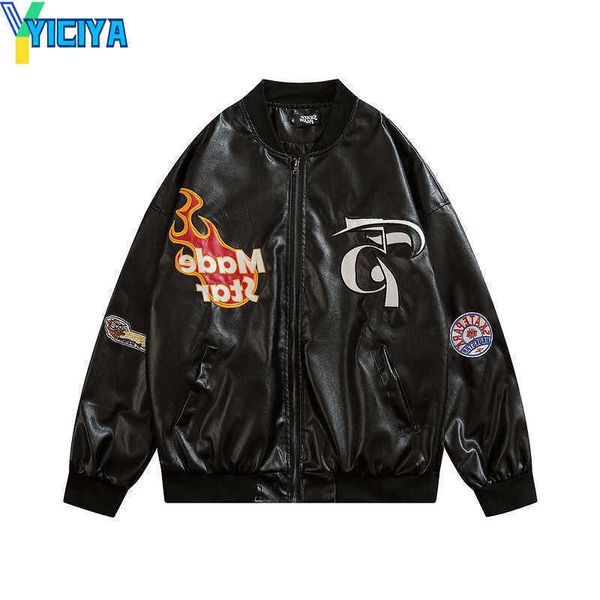 yiciya pu leather jackets men vintage men's embroidery autumn coat casual outwear hip hop, Black;brown
yiciya pu leather jackets men vintage men's embroidery autumn coat casual outwear hip hop, Black;brown
