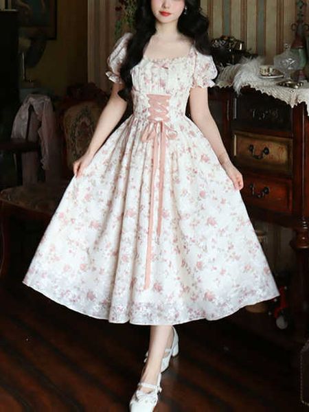 party floral dress for women 2023 new fashion french style short sleeves summer dress elegant lace-up midi dress, Black;gray
party floral dress for women 2023 new fashion french style short sleeves summer dress elegant lace-up midi dress, Black;gray