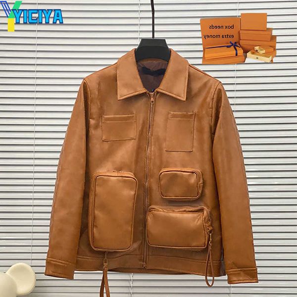 yiciya mens leather jackets designer winter jacket fashion embossing windbreaker coat men classic warm coat womens outerwear, Black;brown
yiciya mens leather jackets designer winter jacket fashion embossing windbreaker coat men classic warm coat womens outerwear, Black;brown