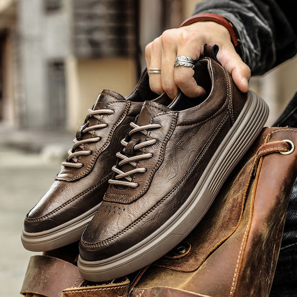 men leather casual shoes shoes handmade design sneakers man comfortable pu leather walking shoes male new business driving shoes, Black
men leather casual shoes shoes handmade design sneakers man comfortable pu leather walking shoes male new business driving shoes, Black