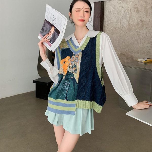 vests retro women's knitted vest sleeveless jacket vneck contrasting jacquard sweater vest leisure loose fashion wholesale, Black;white
vests retro women's knitted vest sleeveless jacket vneck contrasting jacquard sweater vest leisure loose fashion wholesale, Black;white