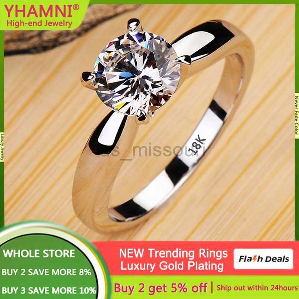 band rings classic luxury 18k white gold color ring solitaire 2ct zirconia diamant wedding band fashion accessories gift jewelry for women j, Silver
band rings classic luxury 18k white gold color ring solitaire 2ct zirconia diamant wedding band fashion accessories gift jewelry for women j, Silver