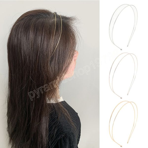fashion double root metal headbands retro gold silver women wedding hairbands simple headwear street korean head hoop headdress, Slivery;white
fashion double root metal headbands retro gold silver women wedding hairbands simple headwear street korean head hoop headdress, Slivery;white
