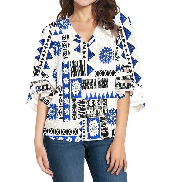 tribal clothing polynesian samoan island style shirts blue tapa flower print custom half elbow sleeve plus size women's clothing amks, White
tribal clothing polynesian samoan island style shirts blue tapa flower print custom half elbow sleeve plus size women's clothing amks, White