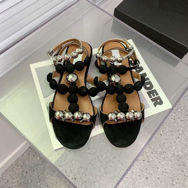casual shoes 2023 luxury design round buckle rivet high heel sandals flat women's fashion shoes size 35-42, Black
casual shoes 2023 luxury design round buckle rivet high heel sandals flat women's fashion shoes size 35-42, Black
