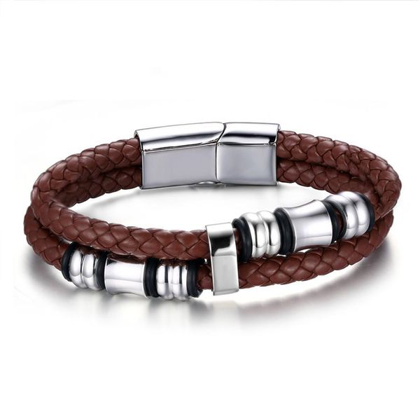 jewelry men vintage leather bracelet wrap band double braided rope stainless steel bangle brown with 8quotinch8268583, Golden;silver
jewelry men vintage leather bracelet wrap band double braided rope stainless steel bangle brown with 8quotinch8268583, Golden;silver