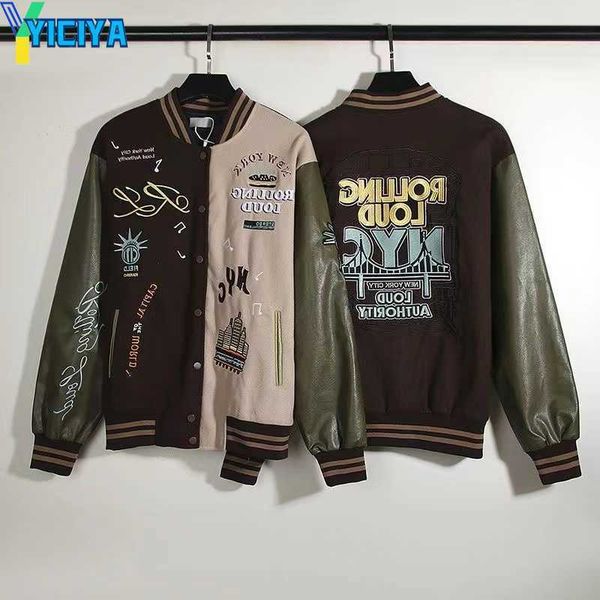 yiciya mens bombers jacket designer style for men casual embriodery oversize hip hop baseball street wear stitched sports loose varsity wear, Black;brown
yiciya mens bombers jacket designer style for men casual embriodery oversize hip hop baseball street wear stitched sports loose varsity wear, Black;brown
