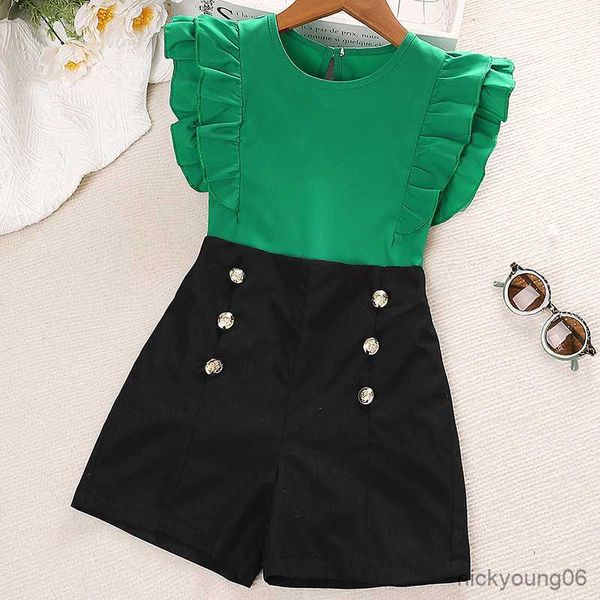 clothing sets summer girls' fashion flying sleeves and shorts 2pcs kids children clothes suit 4-12, White
clothing sets summer girls' fashion flying sleeves and shorts 2pcs kids children clothes suit 4-12, White