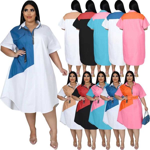 cm.yaya plus size women patchwork zipper turn-down neck loose a-line shirt style dress elegant 2023 summer fashion dresses, Black
cm.yaya plus size women patchwork zipper turn-down neck loose a-line shirt style dress elegant 2023 summer fashion dresses, Black