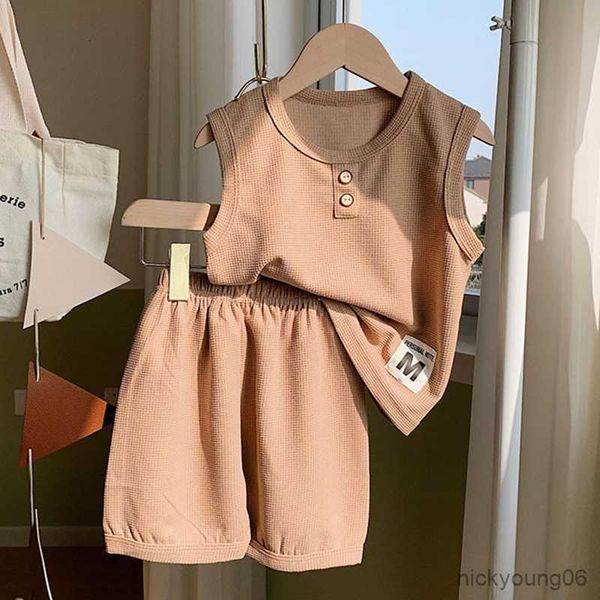 clothing sets 2pcs summer baby set solid waffle kids sleeveless t-shirtand shorts boys girls outfits, White
clothing sets 2pcs summer baby set solid waffle kids sleeveless t-shirtand shorts boys girls outfits, White